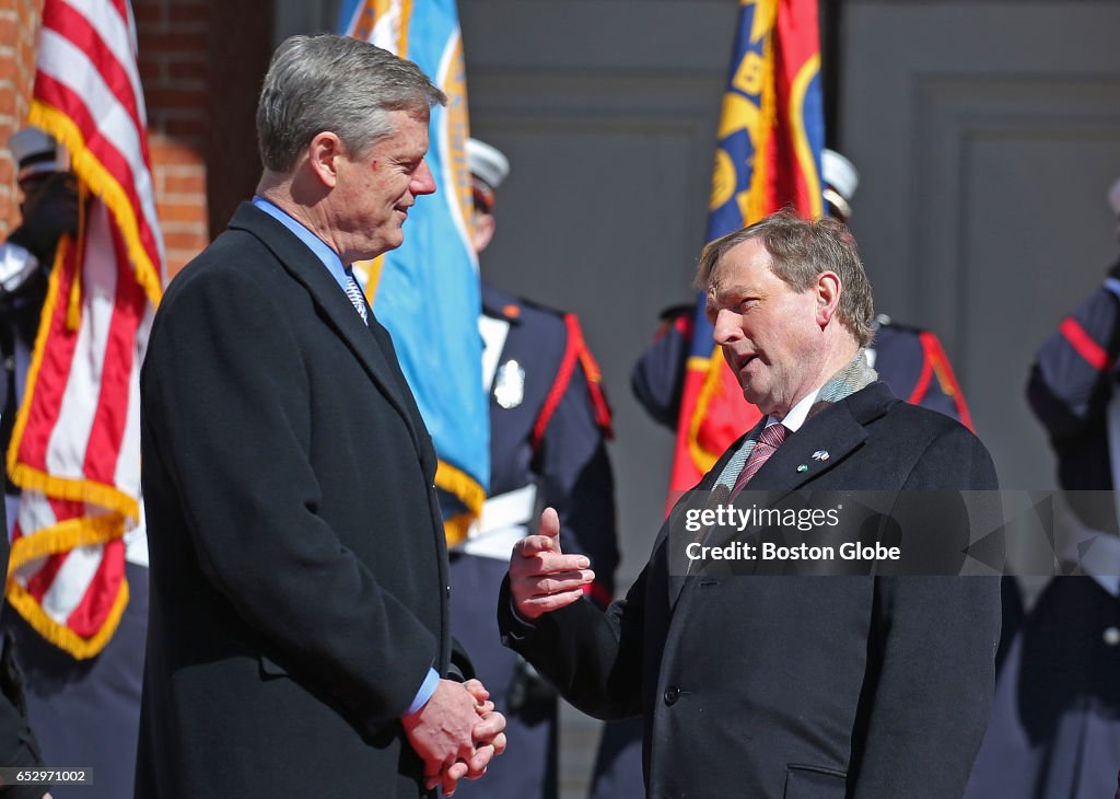 Mass. Gov. Charlie Baker Greets Irish Prime Minister Visiting Boston