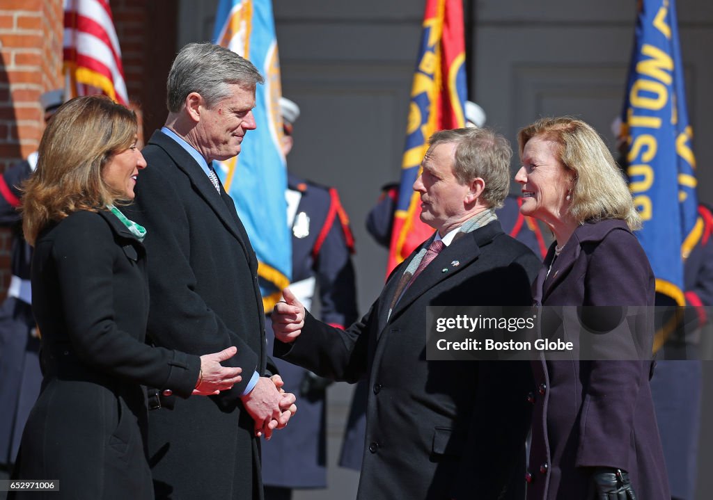 Mass. Gov. Charlie Baker Greets Irish Prime Minister Visiting Boston