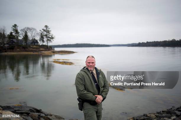 Dan Devereaux poses for a portrait at Mere Point Boat Launch. Devereaux is the Marine Resource Officer and Harbor Master for the town of Brunswick.