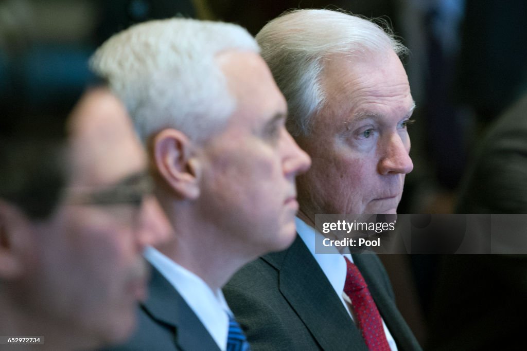 President Donald Trump Meets With Members Of His Cabinet