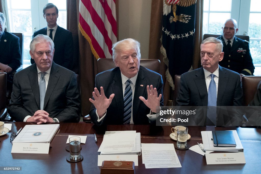 President Donald Trump Meets With Members Of His Cabinet