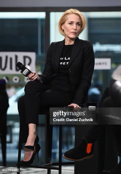 Gillian Anderson attends the Build Series to discuss her new book 'We: A Manifesto for Women Everywhere' at Build Studio on March 13, 2017 in New...