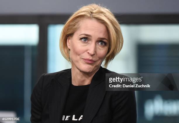 Gillian Anderson attends the Build Series to discuss her new book 'We: A Manifesto for Women Everywhere' at Build Studio on March 13, 2017 in New...