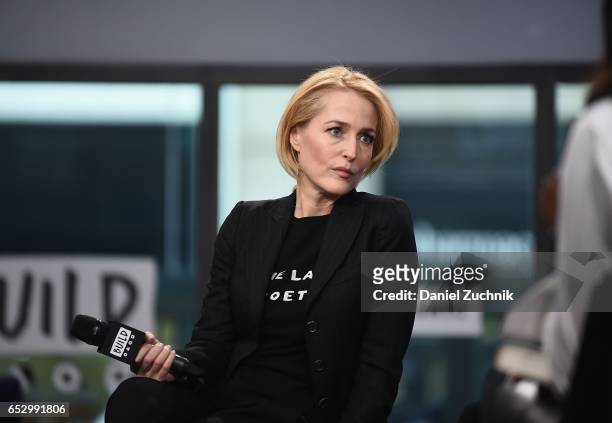 Gillian Anderson attends the Build Series to discuss her new book 'We: A Manifesto for Women Everywhere' at Build Studio on March 13, 2017 in New...