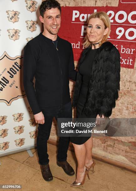 Cast members Joe Coen and Michelle Collins attend the press night performance of "A Dark Night In Dalston" at the Park Theatre on March 13, 2017 in...