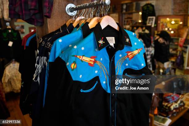 The "Rocket shirt" the president of Rockmount Ranch Wear, Steve Weil feels is being copied by the Coach, Inc. Fashion company. March 13 Denver,...