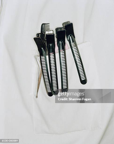hair clips on pocket - hair clip stock pictures, royalty-free photos & images
