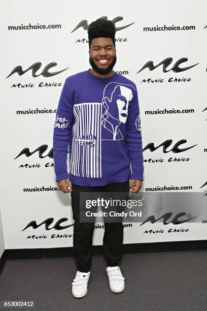 Singer Khalid visits Music Choice on March 13, 2017 in New York City.