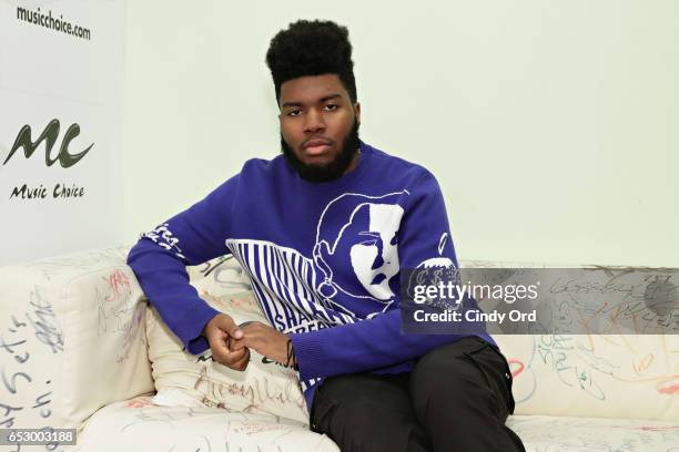 Singer Khalid visits Music Choice on March 13, 2017 in New York City.