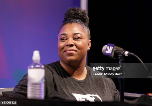 Mariah Stewart speaks onstage at 'Stranger Fruit: What Really Happened in Ferguson to Mike Brown?' during 2017 SXSW Conference and Festivals at...