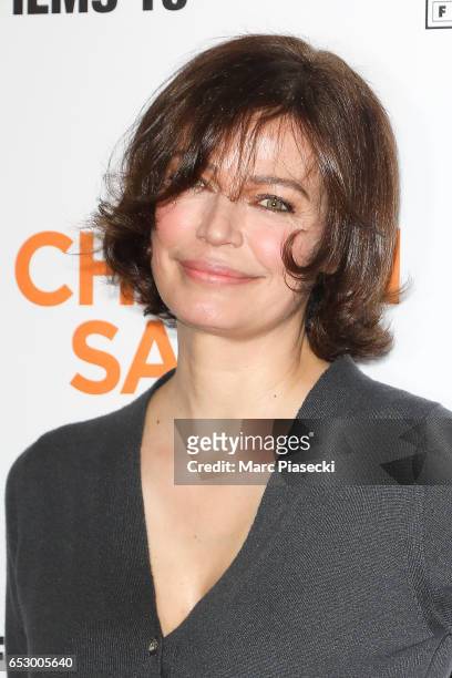 Actress Marianne Denicourt attends the 'Chacun sa vie' Premiere at Cinema UGC Normandie on March 13, 2017 in Paris, France.