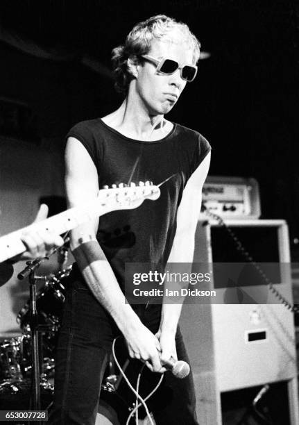 Riff Regan of punk band London, performing on stage in London, 1977.