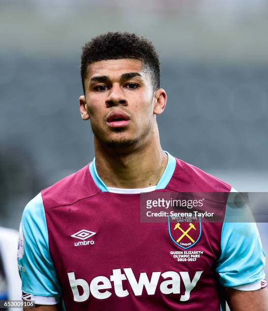 Marcus Browne of West Ham United during the Premier League 2 Match between Newcastle United and West Ham United at St.James' Park on March 13, 2017...