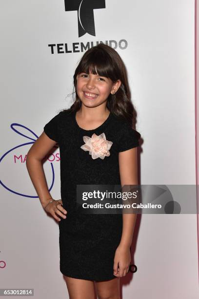 Regina Orquin is seen at the introduction of the cast of 'Jenni Rivera: Mariposa de Barrio' at Telemundo Studios on March 13, 2017 in Miami, Florida.