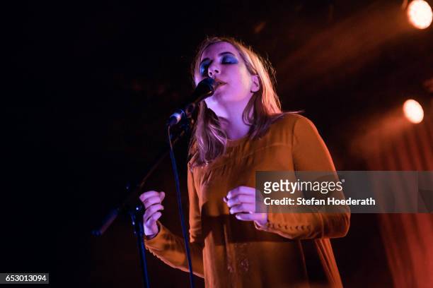 Singer Katie Stelmanis of Austra performs live on stage during a concert at Astra on March 13, 2017 in Berlin, Germany.