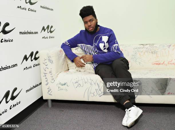 Singer Khalid visits Music Choice on March 13, 2017 in New York City.