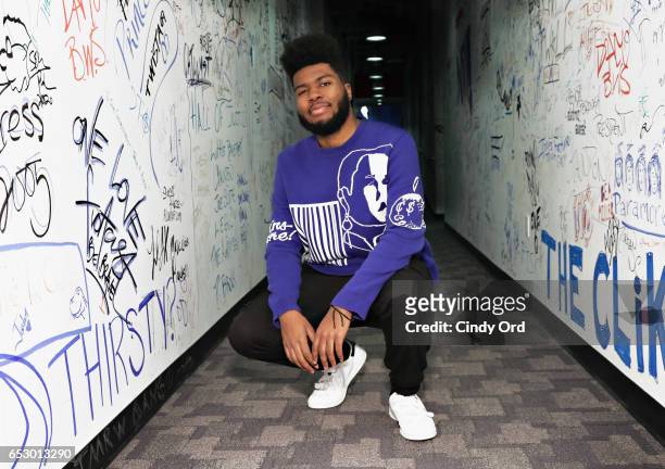 Singer Khalid visits Music Choice on March 13, 2017 in New York City.