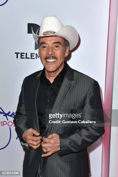 Don Pedro Rivera is seen at the introduction of the cast of 'Jenni Rivera: Mariposa de Barrio' at Telemundo Studios on March 13, 2017 in Miami,...