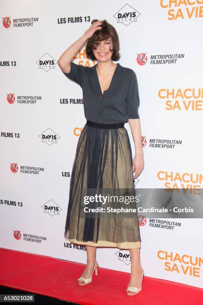 Actress Marianne Denicourt attends the "Chacun Sa vie" Paris Premiere at Cinema UGC Normandie on March 13, 2017 in Paris, France.
