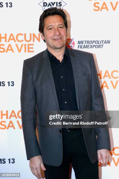 Laurent Gerra attends the "Chacun sa vie" Paris Premiere at Cinema UGC Normandie on March 13, 2017 in Paris, France.