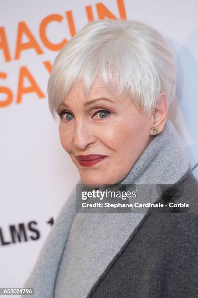 Nicole Croisille attends the "Chacun Sa vie" Paris Premiere at Cinema UGC Normandie on March 13, 2017 in Paris, France.