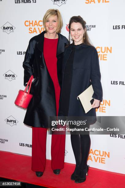 Chantal Ladesou and her daughter Clemence Ansault attend the "Chacun Sa vie" Paris Premiere at Cinema UGC Normandie on March 13, 2017 in Paris,...