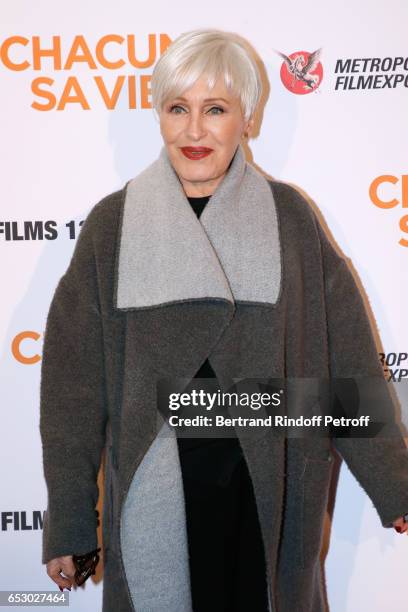 Singer Nicole Croisille attends the "Chacun sa vie" Paris Premiere at Cinema UGC Normandie on March 13, 2017 in Paris, France.