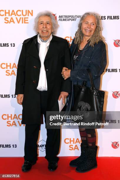 Co-Composer of the Movie Music, Francis Lai and his wife Dagmar attend the "Chacun sa vie" Paris Premiere at Cinema UGC Normandie on March 13, 2017...