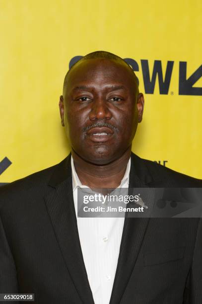 Mike Brown's attorney Benjamin Crump walks the red carpet at the SxSW Film Festival premier of Stranger Fruit at the Austin Convention Center on...