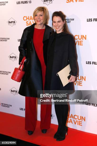 Chantal Ladesou and daughter Clemence Ansault attend the "Chacun sa vie" Paris Premiere at Cinema UGC Normandie on March 13, 2017 in Paris, France.
