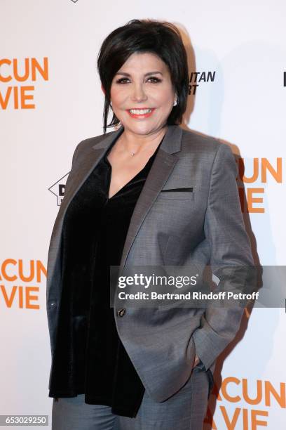 Singer Liane Foly attends the "Chacun sa vie" Paris Premiere at Cinema UGC Normandie on March 13, 2017 in Paris, France.