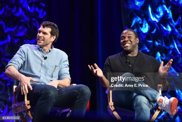 Actors Timothy Simons and Sam Richardson speak onstage at 'Featured Session: "VEEP" Cast' during 2017 SXSW Conference and Festivals at Austin...