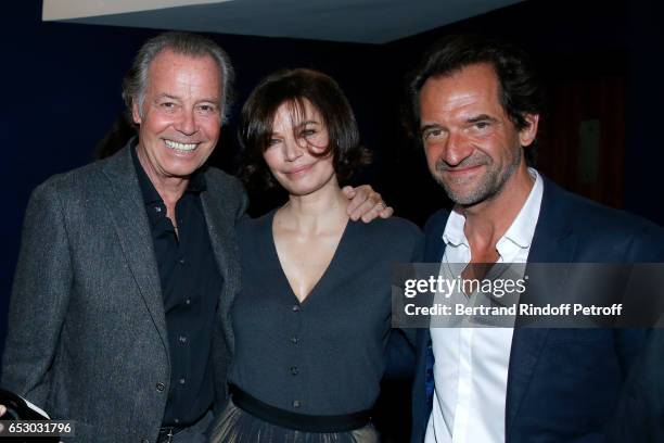 Michel Leeb, Marianne Denicourt and Stephane De Groodt attend the "Chacun sa vie" Paris Premiere at Cinema UGC Normandie on March 13, 2017 in Paris,...