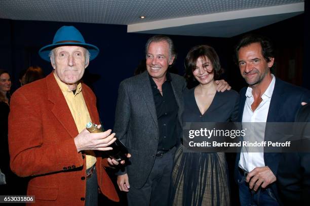 Rufus, Michel Leeb, Marianne Denicourt and Stephane De Groodt attend the "Chacun sa vie" Paris Premiere at Cinema UGC Normandie on March 13, 2017 in...