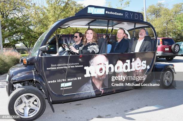 Executive Producer Ben Falcone, his wife, Actress Melissa McCarthy, Executive Producers/Co-Creators Rachel Ramras and Larry Dorf, and Executive...