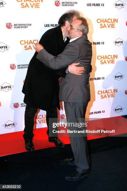 Raphael Mezrahi and Antoine Dulery attend the "Chacun sa vie" Paris Premiere at Cinema UGC Normandie on March 13, 2017 in Paris, France.