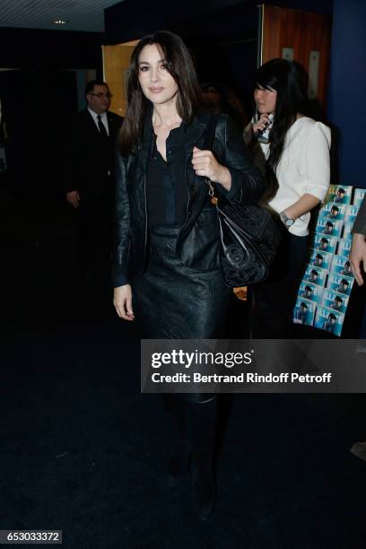 Monica Bellucci attends the "Chacun sa vie" Paris Premiere at Cinema UGC Normandie on March 13, 2017 in Paris, France.