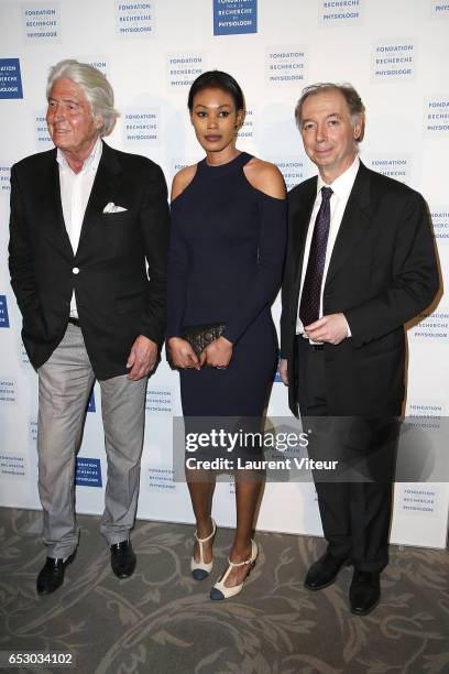 Pierre Cornette de Saint Cyr, Tiffany Chevallier and Philippe Chevallier attend "La Recherche en Physiologie" Charity Gala at Four Seasons Hotel...