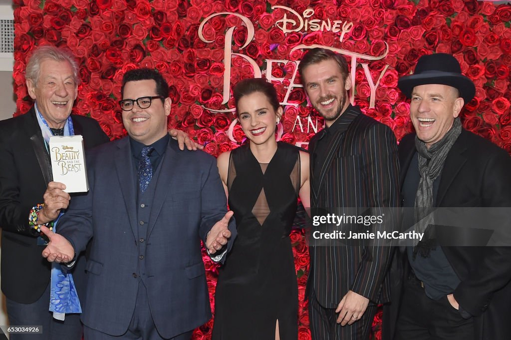 Emma Watson, Dan Stevens, Kevin Kline, Josh Gad, Audra McDonald, Stanley Tucci, Ian McKellen, Bill Condon And Alan Menken  Arrive At Alice Tully Hall For The New York Special Screening Of Disney's Live-Action Adaptation "Beauty And The Beast"