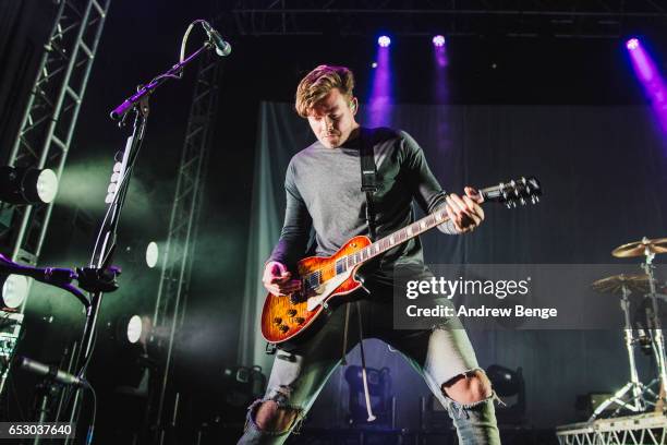 Ben Sansom of Lower Than Atlantis performs at O2 Academy Leeds on March 13, 2017 in Leeds, England.