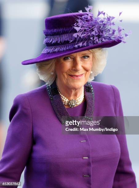 Camilla, Duchess of Cornwall attends the Commonwealth Day Service at Westminster Abbey on March 13, 2017 in London, England.