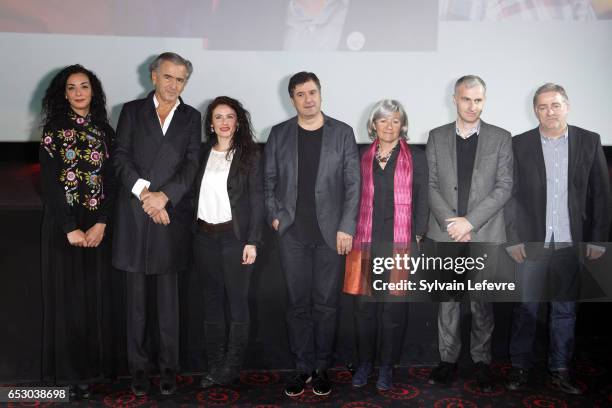 Jury Loubna Abidar, Bernard-Henri Levy, Elsa Lunghini, Michel Benjamin, Catherine Dussart, Pierre Filmon and Pascal Plisson attend opening ceremony...