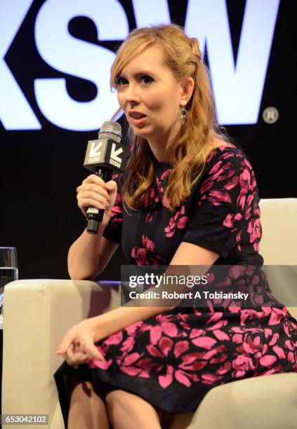 Writer Allison Schroeder speaks onstage at 'A Conversation with Cheryl Boone Isaacs' during 2017 SXSW Conference and Festivals at Austin Convention...