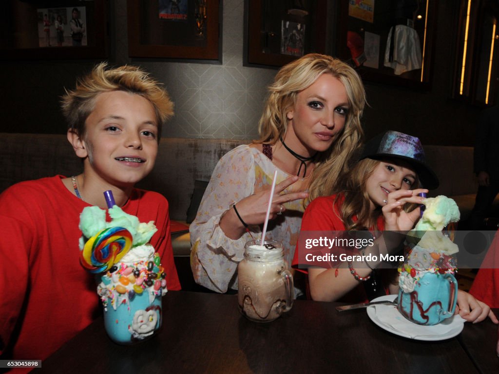 Britney Spears Enjoys A Family Outing At Planet Hollywood Disney Springs