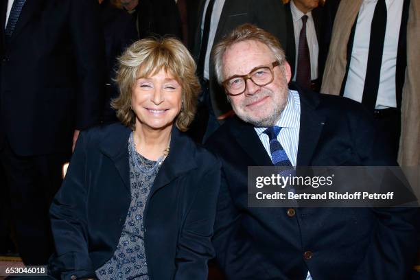 Daniele Thompson and Dominique Segall attend Claude Brasseur is elevated to the rank of "Officier de la Legion d'Honneur" at Elysee Palace on March...