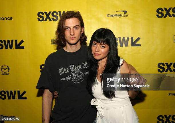 Actor Peter Vack and director Natalia Leite attend the premiere of "M.F.A." during 2017 SXSW Conference and Festivals at Stateside Theater on March...