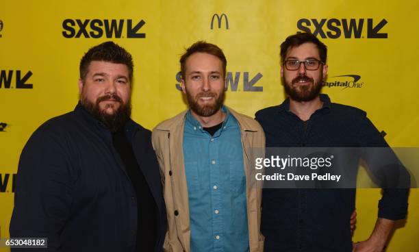 Editor Michael Vollman, director Erik Ljung and cinematographer Dan Peters attend the premiere of "The Blood Is at the Doorstep" during 2017 SXSW...