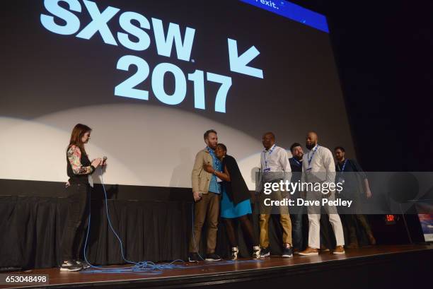 Director Erik Ljung, film subjects Maria Hamilton, Nate Hamilton, Dameion Peters, editor Michael Vollman and cinematographer Dan Peters speak onstage...