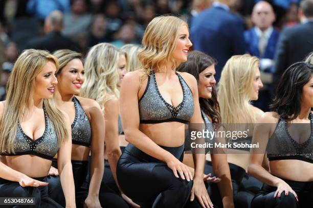 The San Antonio Spurs dance team performs during the game against the Atlanta Hawks on March 13, 2017 at the AT&T Center in San Antonio, Texas. NOTE...