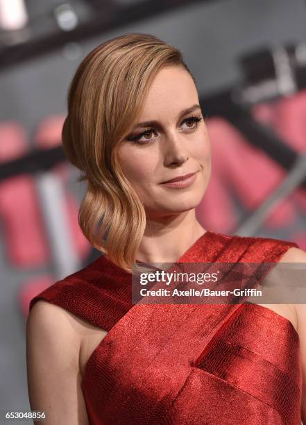 Actress Brie Larson arrives at the Los Angeles Premiere of 'Kong: Skull Island' at Dolby Theatre on March 8, 2017 in Hollywood, California.